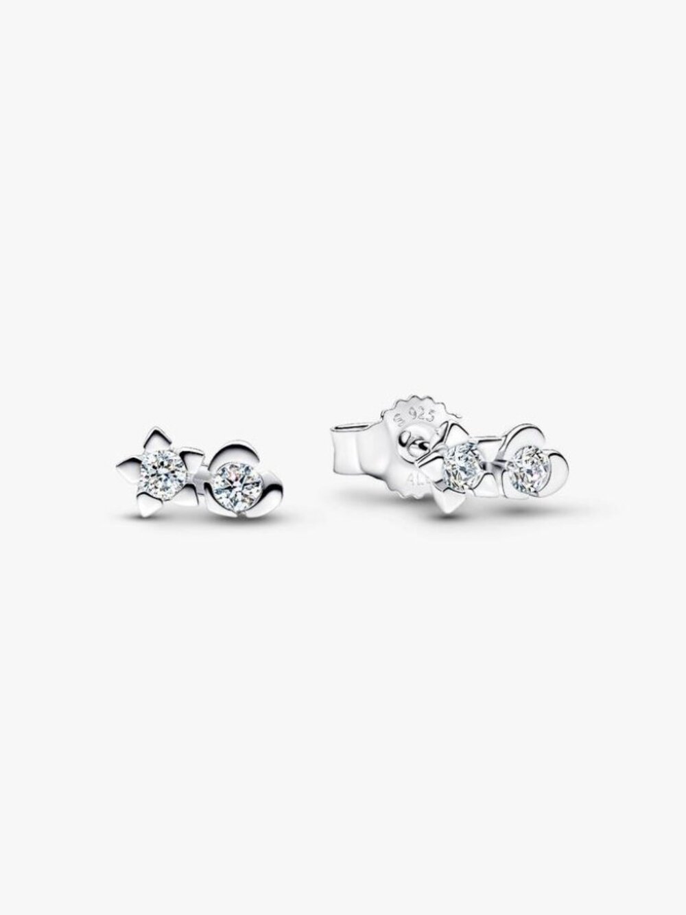 Pandora Talisman Sterling Silver Lab-Grown Diamond Heart & Star Stud Earrings